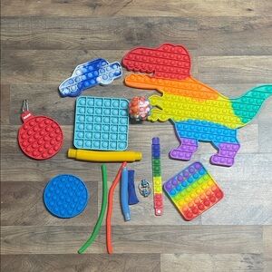 Assorted Rainbow Pop-It Sensory Fidget Toy Set for Kids